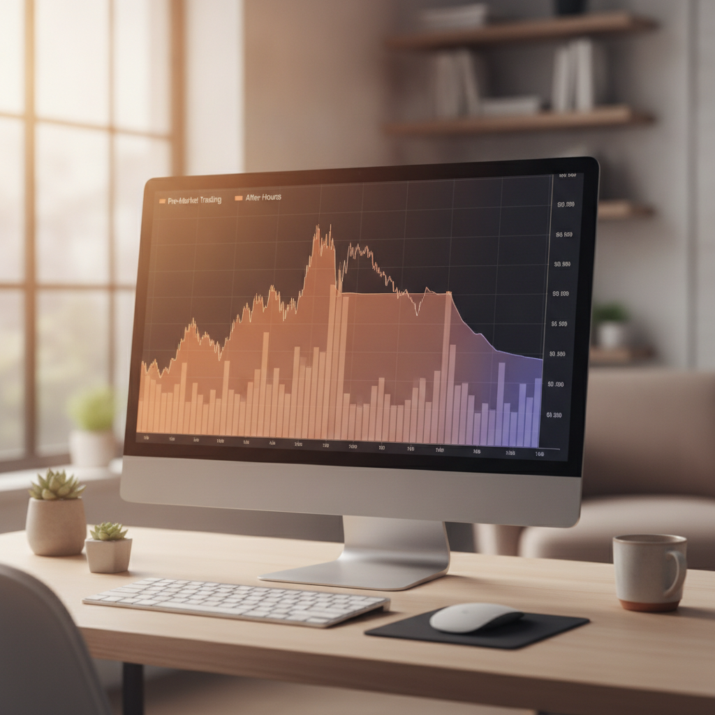 chart showing pre-market and after-hours trading volume patterns for a stock