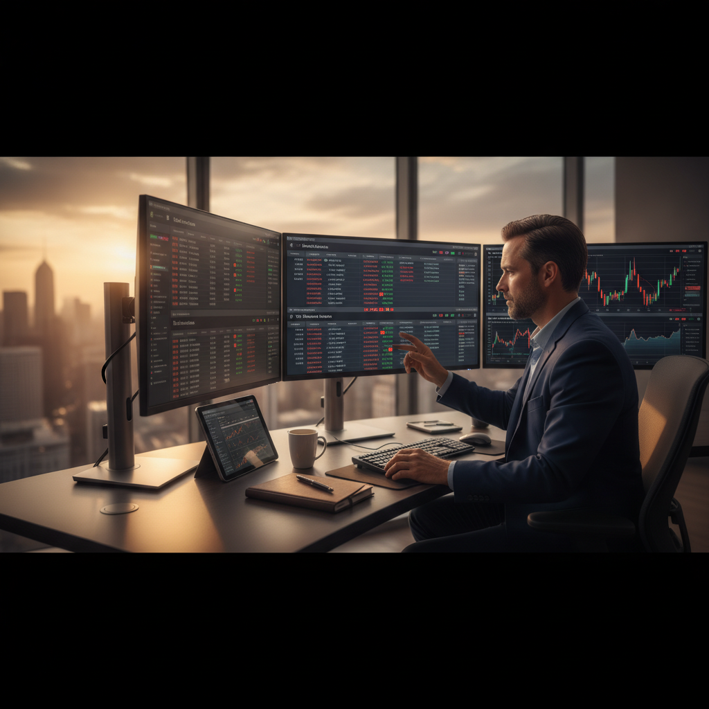 Trader reviewing a stock watchlist workflow on a screener dashboard with multiple lists and alerts