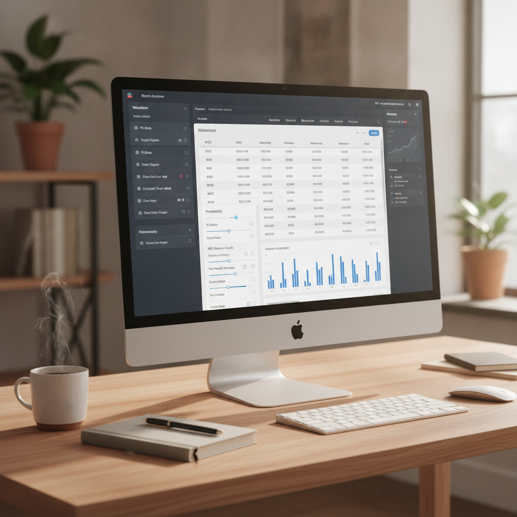 Stock screener for fundamental analysis dashboard showing valuation and profitability filters