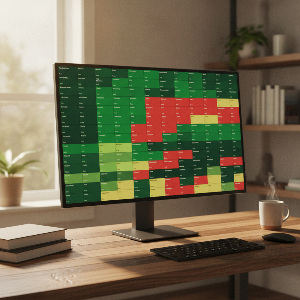Finviz S&P 500 market heatmap showing sector performance with tiles sized by market cap