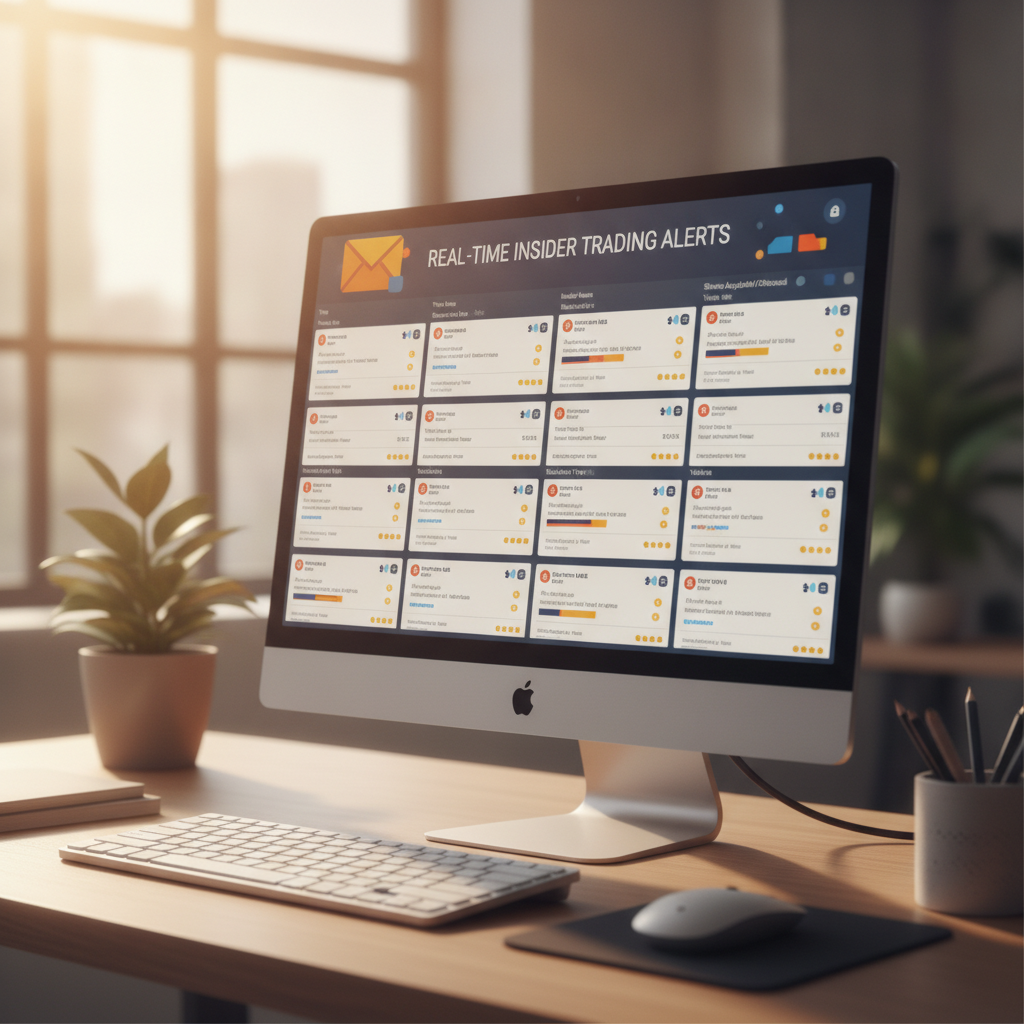 Dashboard showing real-time SEC Form 4 insider trading alerts email notifications