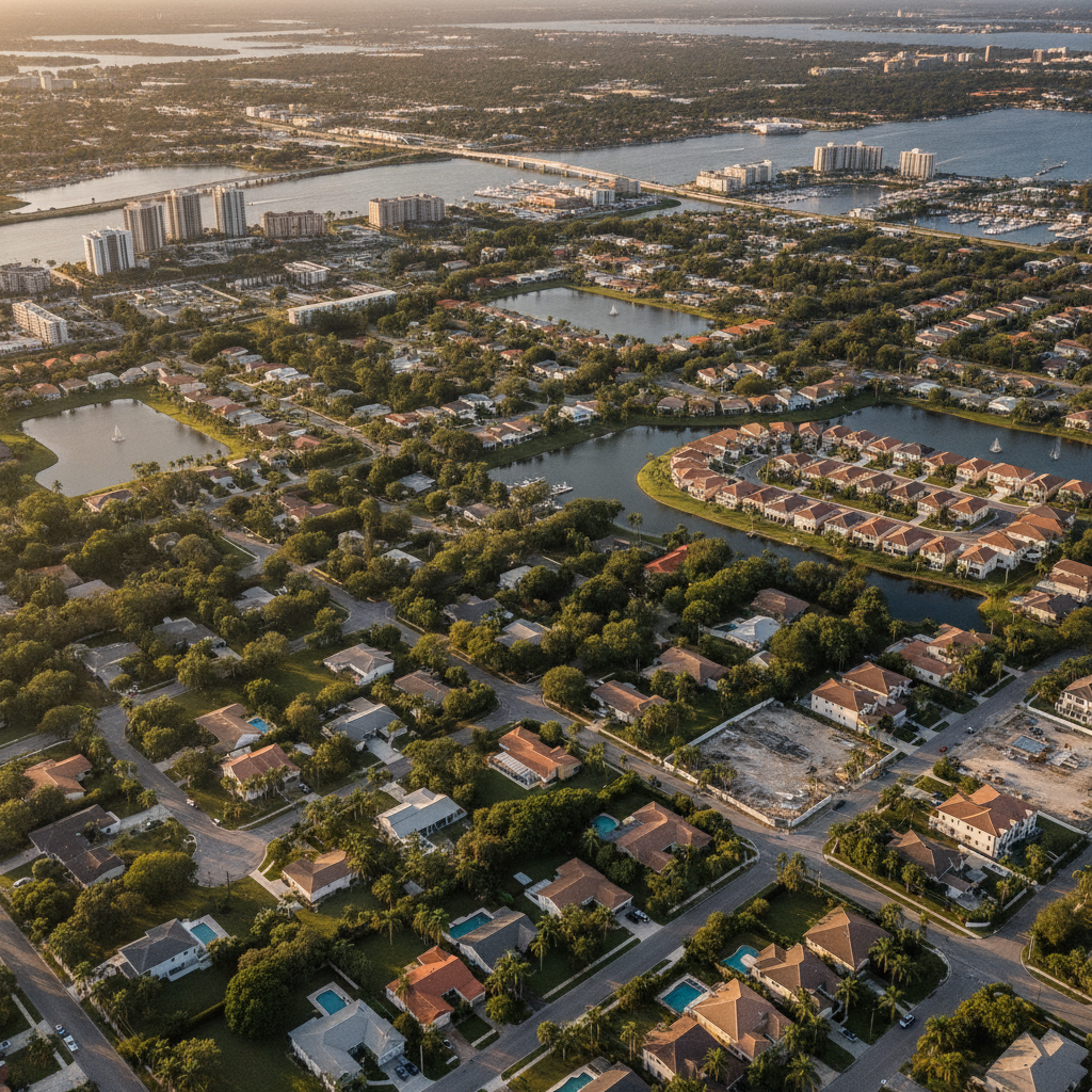 Aerial view of Tampa Bay neighborhoods illustrating real estate investment potential