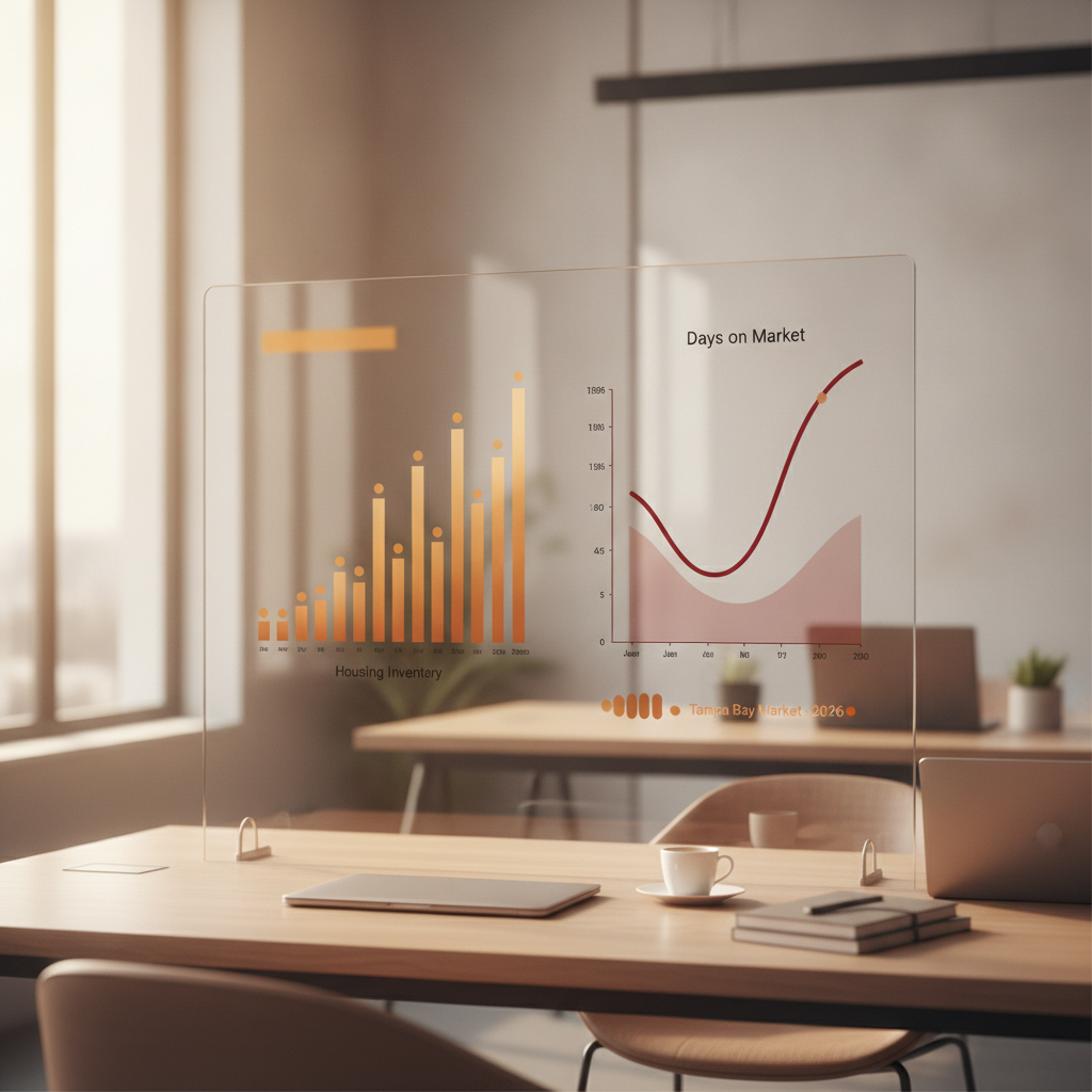 Chart showing Tampa Bay housing inventory and days on market trends in 2026 relevant to selling a home as-is Tampa Bay market