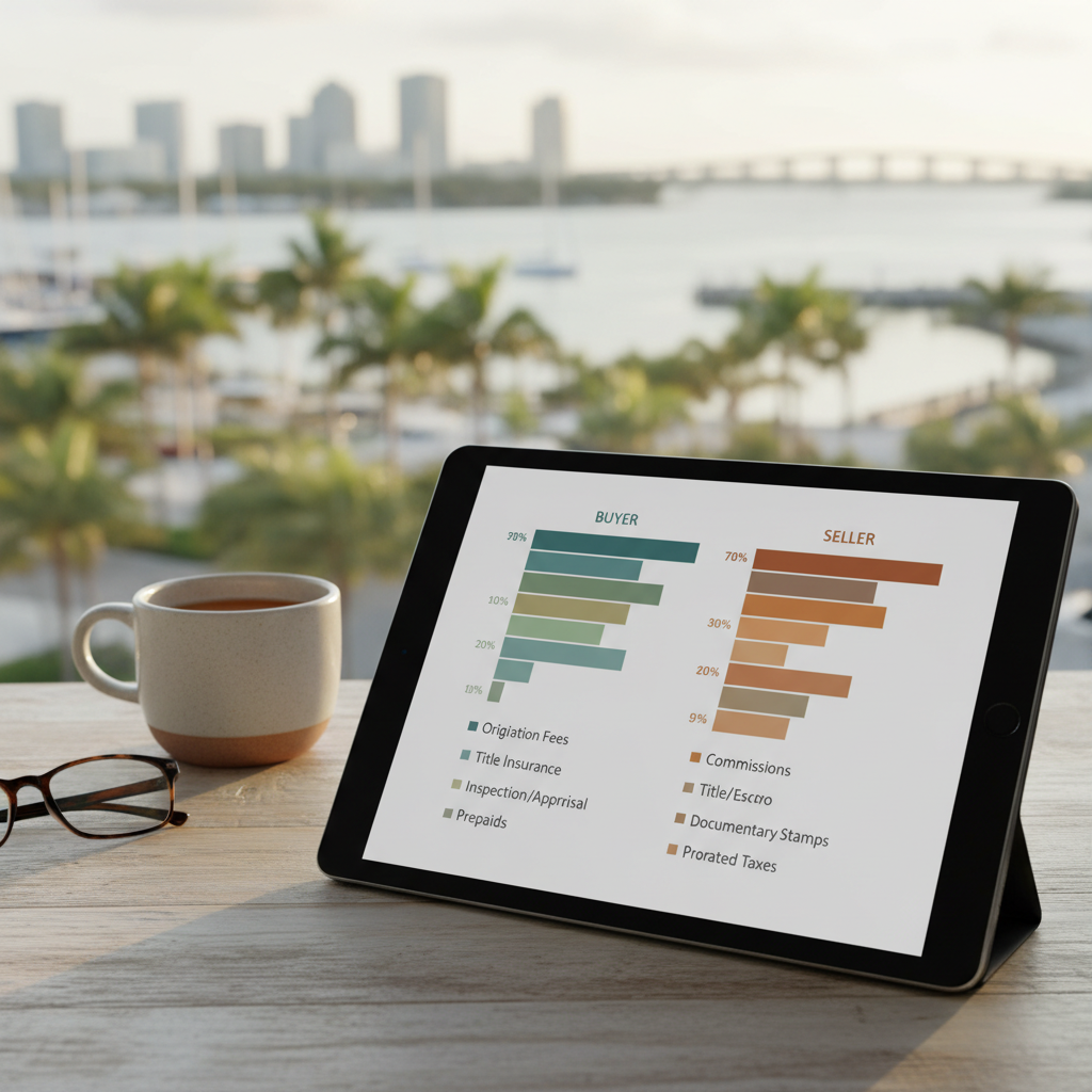 Tampa Bay Florida real estate closing costs breakdown chart for buyers and sellers
