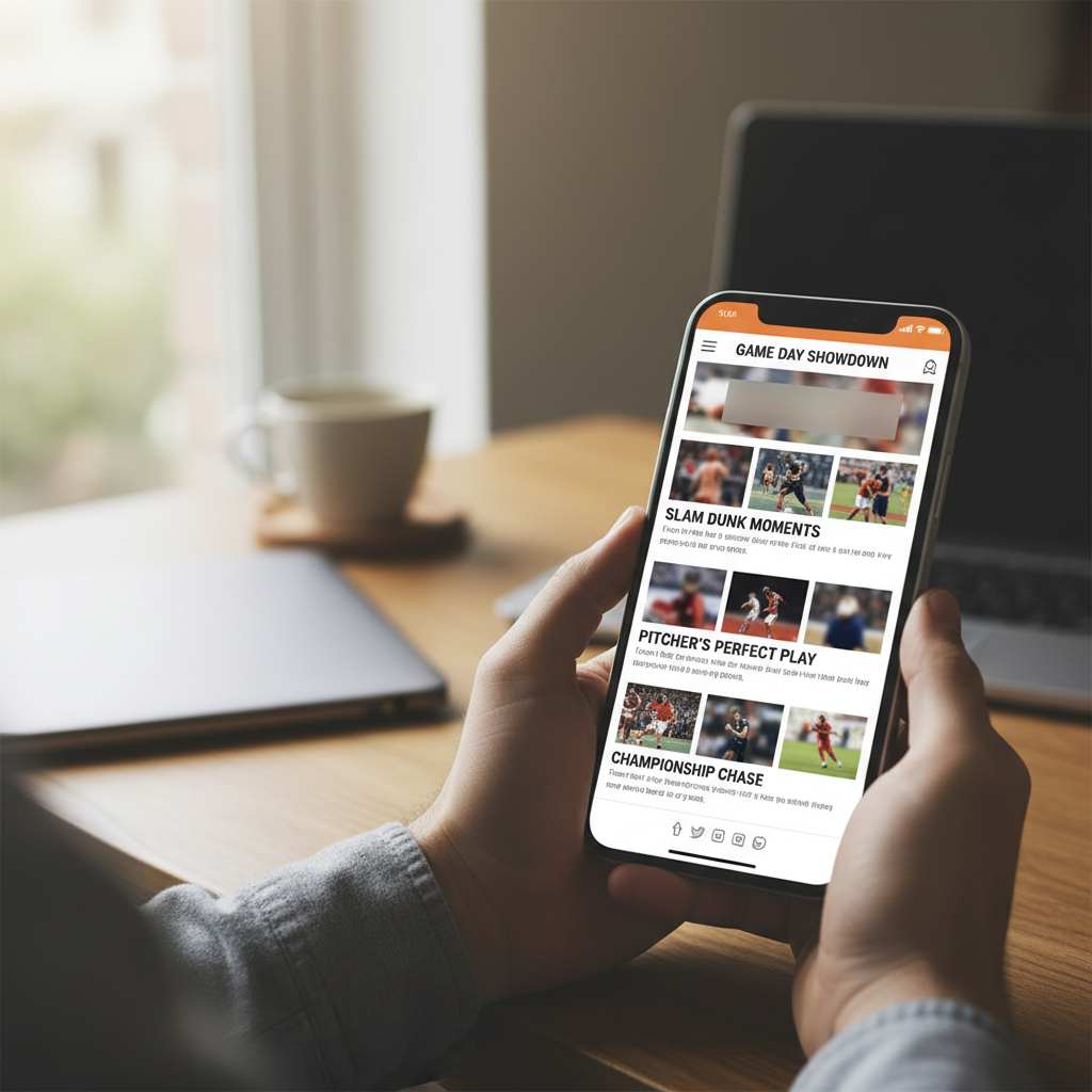 Press Sports newsletter review showing email format on a smartphone screen with curated sports headlines