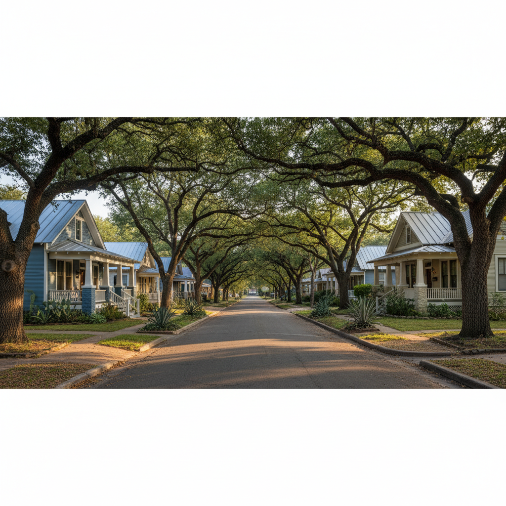 Clarksville neighborhood Austin TX historic bungalows and tree-lined streets